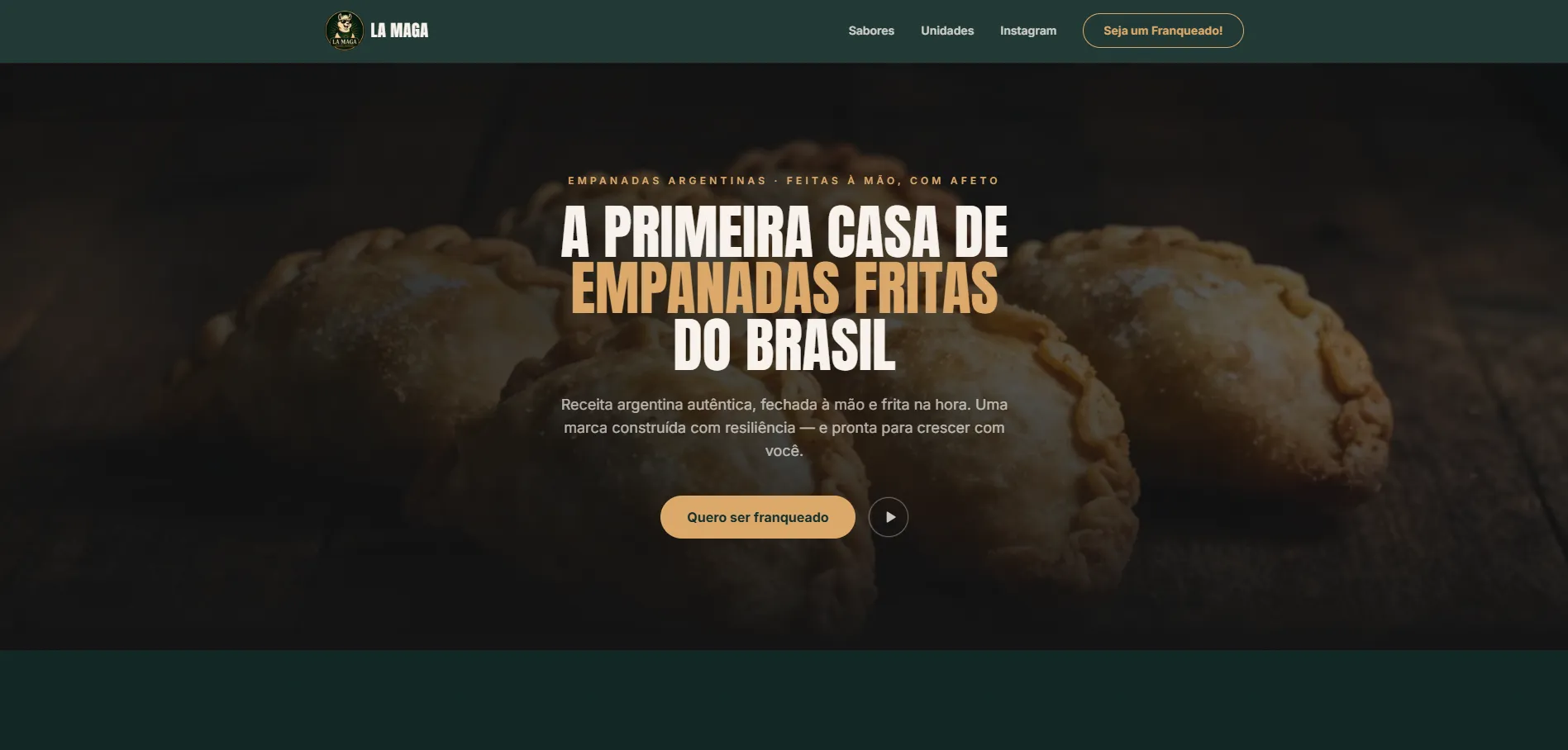 Página inicial do site de franquias La Maga